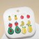 Pusets 6 pairs "Assorted" fruits, lemon, colored in silver