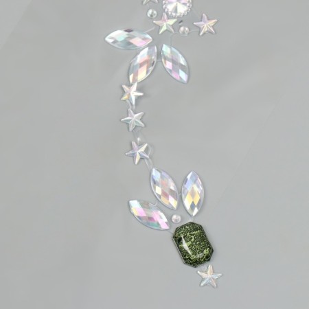 Stick plastic rhinestones for hair "Crown" 26.5x13 cm-2