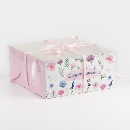 Capley box, confectionery packaging, 4 cells "Sweet Moment", 16 x 16 x 7.5 cm-1