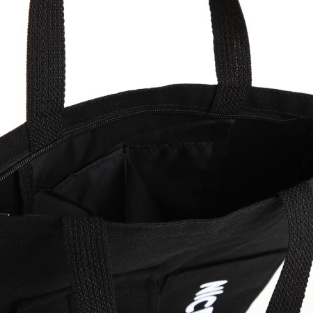 A bag-shop with a zipper, from textiles, black color-2