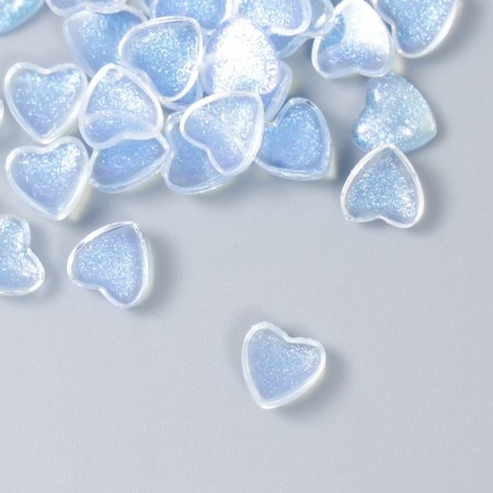 Decor for creativity plastic "Hearts with brilliance" set of 40 pcs a translucent.-1