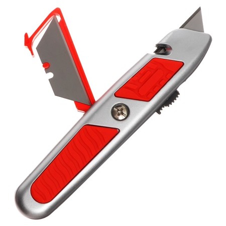 A universal trapezoidal knife 18mm, fixator, 3 pieces of spare blades, zinc-alloy, top-6