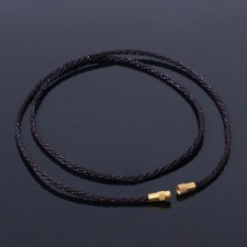 Textile lace with a screw lock, 50cm, black color