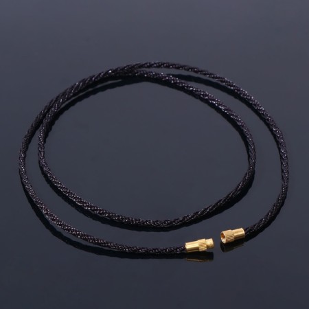 Textile lace with a screw lock, 50cm, black color