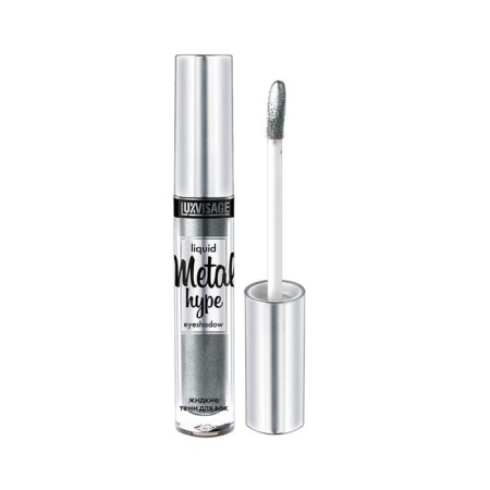 Eye Shadows Liquid Luxvisage Metal Hype with the effect of radiance, tone 17 silver storm