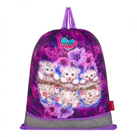 Frame backpack 39 x 29 x 17 cm, Across 410, filling: bag, pencil case, purple ACR22-410-14-7