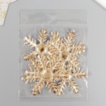 Decor for creativity "Snowflake" gold, 6 cm (set 6 pcs)-3