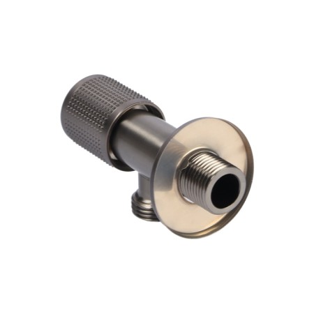 Кран угловой ZEIN engr, 1/2" х 1/2", кран-букса латунь/керамика, нерж. сталь, графит-1