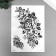 Tattoo on the body black "roses with shadows" 21x15 cm