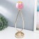 Climber Metal, ceramics "delicate bud" gold with pink 11.5x11.5x42 cm