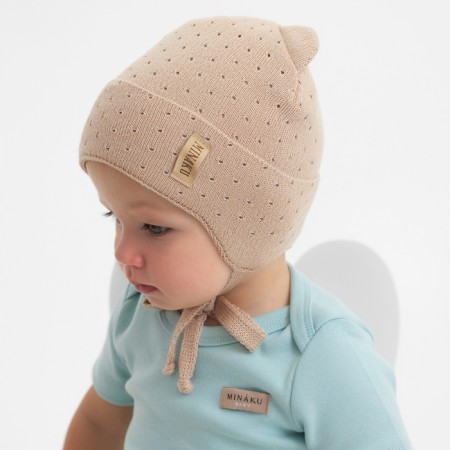 Children's hat minku, rr 44-46, beige color-4