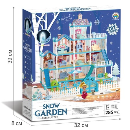 House for dolls "Winter Palace" with a doll, pets and accessories-4