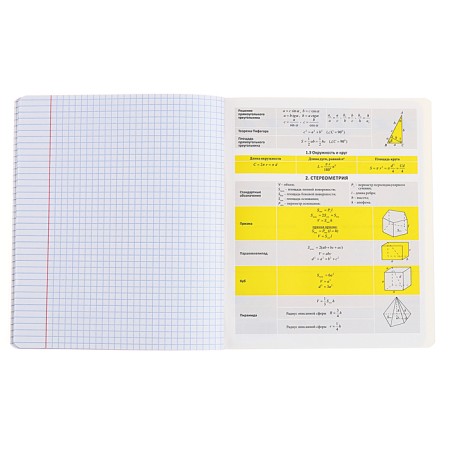 Subject notebook, 48 sheets, cage, geometry, Erichkrause "BENFORMED", plastic cover silk-screen cover, Bellar Beliges 100%, info block-5