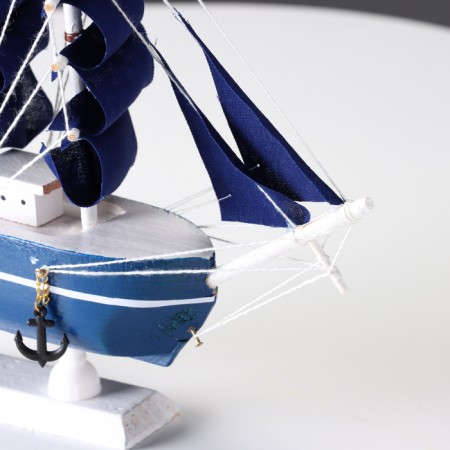 Souvenir small “Dorita” souvenir ship, sides blue with a white strip, blue sails, 23 × 5.5 × 21 cm-3