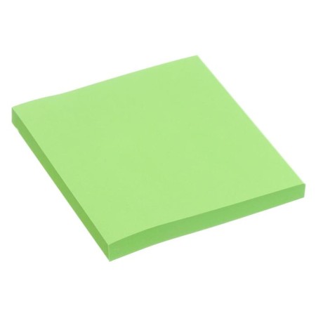 Block with a sticky edge of 76 mm x 76 mm, 80 sheets, fluorescent, green