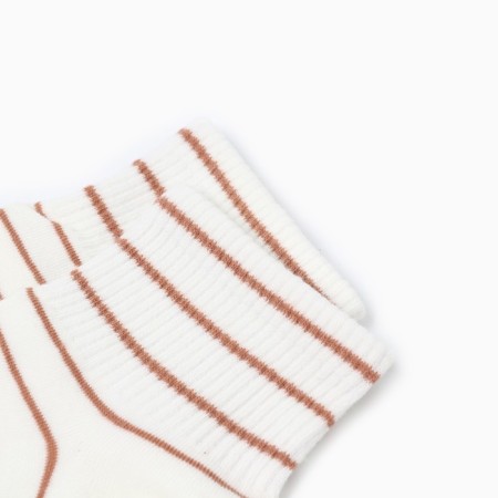 Women's socks, white with a coffee strip, size 36-40-1