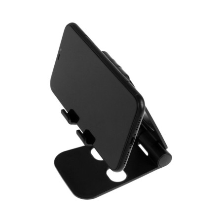 Luazon phone stand, adjustable height, silicone inserts, black-6
