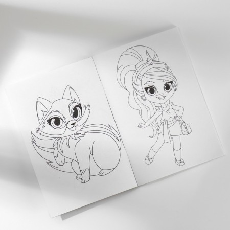 Chancellery set: notebook coloring, stencils, stickers and wax crayons "for the most beautiful princess"-9