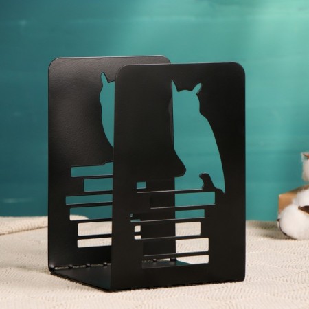 Holder-stand for the books "Owl on books" set 2pcs, black-1