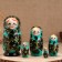 Matryoshka "Chamomile", Green, 5-doll, 19 cm