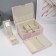 Casket to the leatherette to decorations the chest "Piece on sakura. Beige patterns" 26x20x13 cm