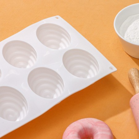 Form for mussa desserts and baking konfinetta "Jelly", silicone, 30 × 17.5 × 4 cm, 8 cells (7.4 × 5.3 × 4 cm), white color-2
