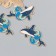 Decor for creativity metal, enamel "Dolphin in the waves" set of 4 pcs 2.2x3.5 cm