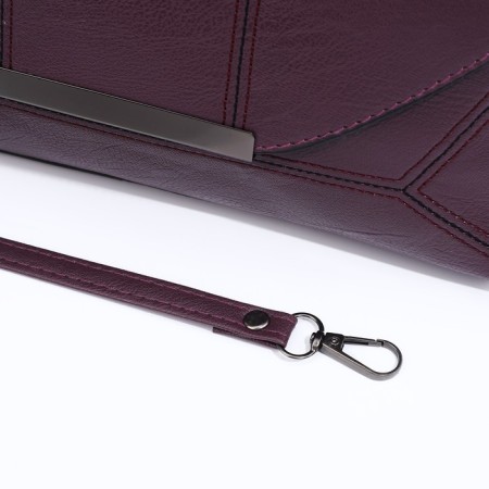 Magneta bag, long belt, purple color-6