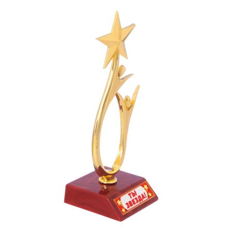 Cup "You are a star", award figure, gold, plastic, 18 x 7 cm.-2