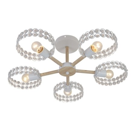 Lamp on the ESCADA rod, 679/5p White. 5x60W, e27, 600x600x180 mm, white color/tree