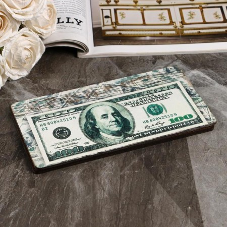 The bill "100 dollars", flat, print, 18.5x9.5x0.8 cm
