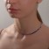 The necklace "Jewel" rectangles with a chain, color in silver, 30 cm