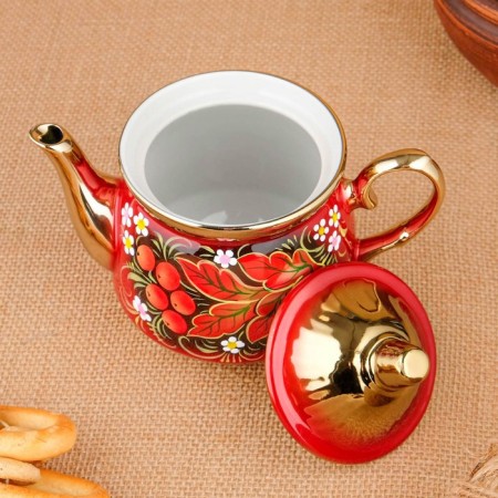 Set "Ryabina", 3 objects, samovar 3 l, teapot 0.7 l, tray-11