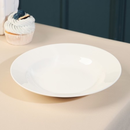 Deep porcelain plate City, d = 20 cm, 500 ml, white