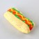 A toy for cats with mint "hot dog" from textiles, 9x5.3 cm