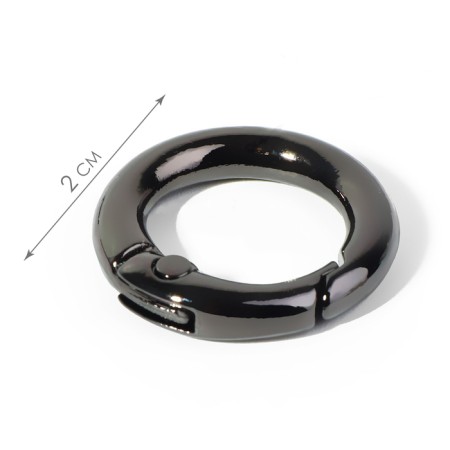 Karabin ring, d = 13/20 mm, thickness - 3.5 mm, 5 pcs, black nickel color-1
