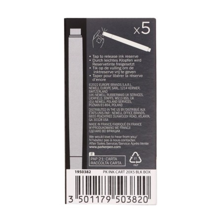 A set of cartridges for Parker Z11, 5 pieces, black ink-3