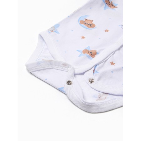 Body baby with a long sleeve "Dream", Milk/Blue color, height 74-3