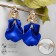 Earrings Assorted "Wind" crumpled triangles, color blue-gold