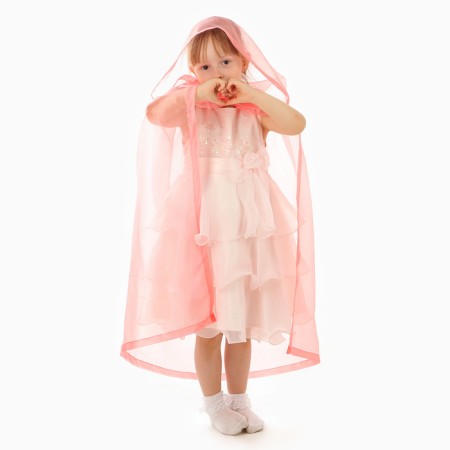 Carnival cloak of children, organza pink, length 85 cm