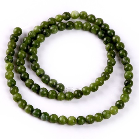 Beads made of natural stone "Green Jade" set of 90 pcs., Size 1 pc. - 4 mm-4