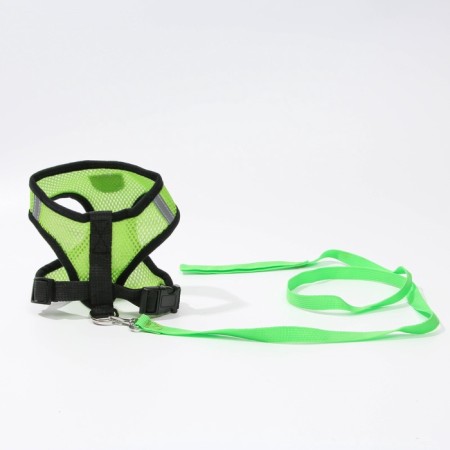 Drinking harness with a leash and reflective patch, M, Osh 33, OG 32-43, Green-2