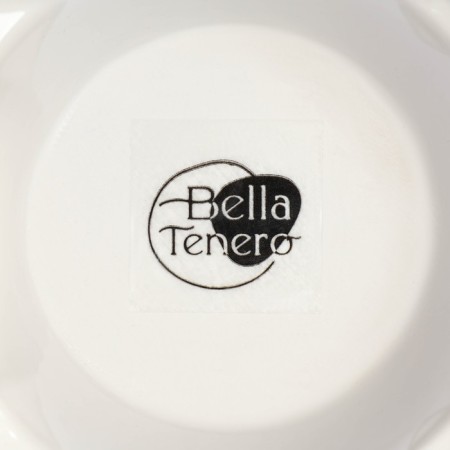 Porcelain set for spices Bellatenero “Eggs”, 3 objects: Solonka 60 ml, polling trunk 60 ml, stand, white and beige color-9