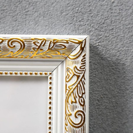 Photo frame plastic 25x35 cm, gold with white (plastic screen)-1
