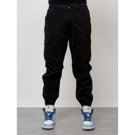 Cargo jeans male, size 50-52, black color-4