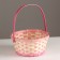 Wicker basket, d21xh24 cm, pink, bamboo