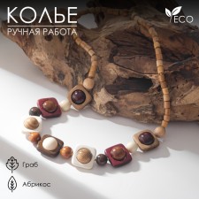 Handmade necklace, wooden 