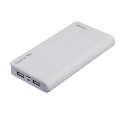 External battery Luazon PB-01, 7200 mAh, 2 USB, 1/2.1 A, flashlight, white-2