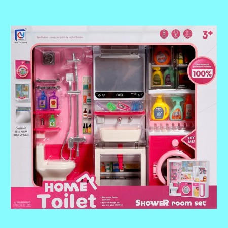 A set of furniture for dolls "Bathroom", a bathroom, a sink, a post -decker-19