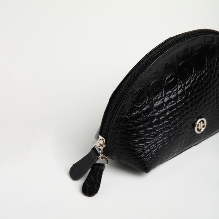 Cosmetic bag with lightning Textura, black color-5